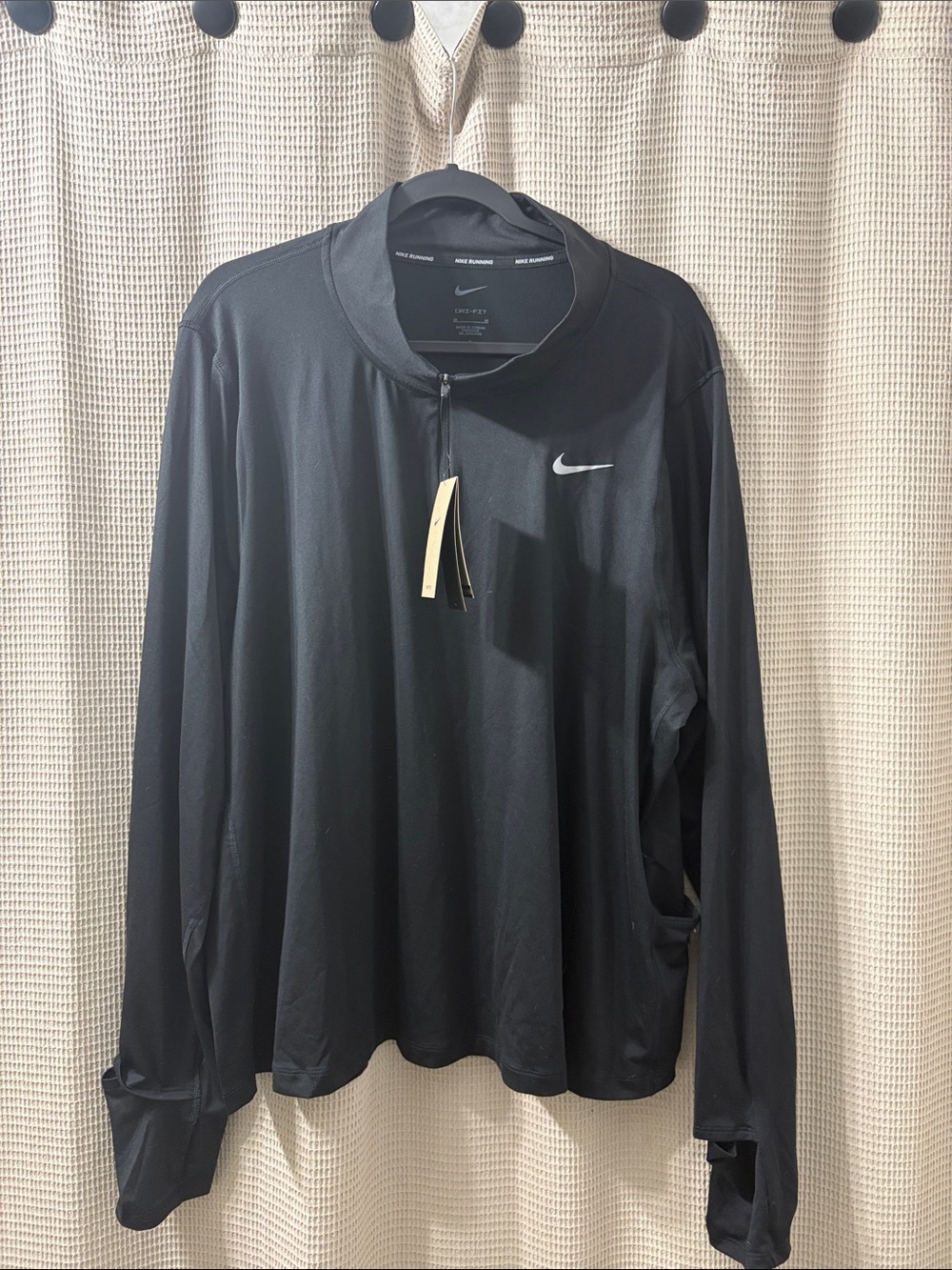 Nike Black Long-Sleeve Quarter Zip Athletic Top